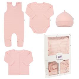 4 részes baba együttes újszülötteknek New Baby I AM rózsaszín