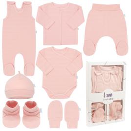 7 részes baba együttes újszülötteknek New Baby I AM rózsaszín