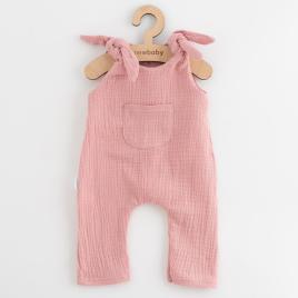 Baba muszlin kantáros nadrág New Baby Soft dress rózsaszín