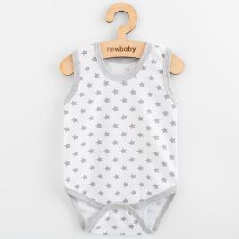 Ujjatlan baba body New Baby Classic II szürke csillagok