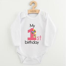 Baba body nyomtatással New Baby My first birthday pink