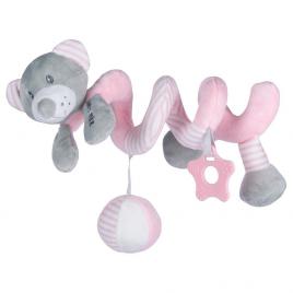 Spirálos játék kiságyra Baby Mix maci rózsaszín