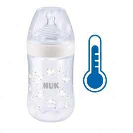 Baba cumisüveg Nuk Nature Sense hőmérséklet jelzővel 260 ml fehér