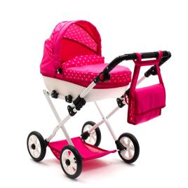 Játékbabakocsi New Baby COMFORT rózsaszín pöttyös