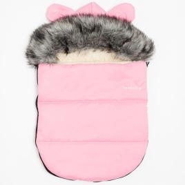 Luxus téli lábzsák füles kapucnis New Baby Alex Wool pink