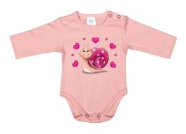 Hosszú ujjú baba body Csiga mintával