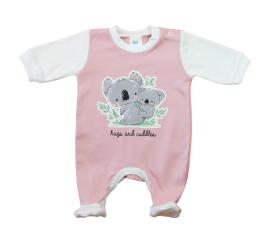 Vékony, hosszú ujjú rugdalózó koala mintával