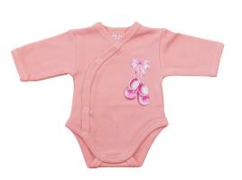 Elöl patentos hosszú ujjú baba body – Kis cipő mintával