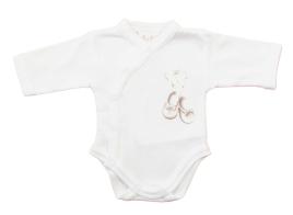 Elöl patentos hosszú ujjú baba body Kis cipő mintával