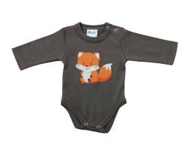 Hosszú ujjú baba body Róka mintával