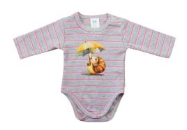 Hosszú ujjú baba body - csiga mintával