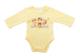 Hosszú ujjú baba body Állatos mintával