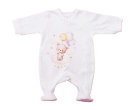 Vékony, pamut, elöl patentos  rugdalózó Maci mintával