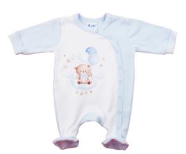 Vékony, pamut, elöl patentos  rugdalózó Maci mintával