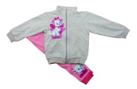 2 részes pamut kislány szabadidő szett cica mintával