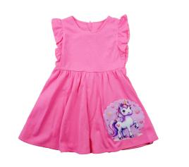 Fodros ujjú kislány nyári ruha Unikornis mintával