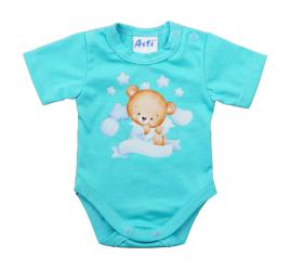 Rövid ujjú baba body Macis mintával