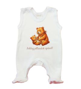 Apák napi ujjatlan pamut rugdalózó