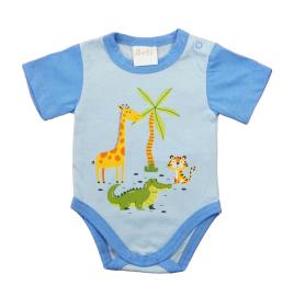 Rövid ujjú baba body Szafaris mintával