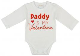 Daddy is my Valentine feliratos valentin napi baba body fehér