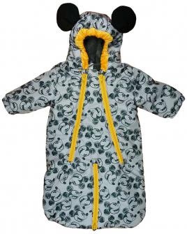Kapucnis vízlepergetős bélelt baba bundazsák Mickey egér mintával