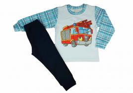 2 részes kisfiú pizsama tűzoltó mintával