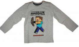 Hosszú ujjú fiú póló Minecraft mintával