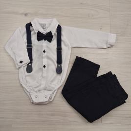 Baba alkalmi szett kisfiúknak Fehér bodyval