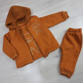 3 részes Barna baba szett maci mintával