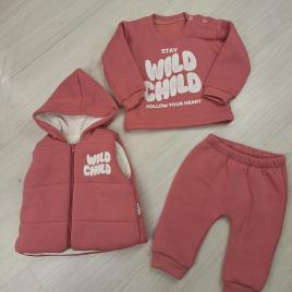 Minice 3 részes kislány szett Wild Child felirattal