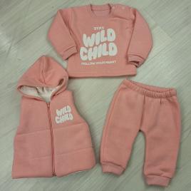 Minice 3 részes kislány szett Wild Child felirattal