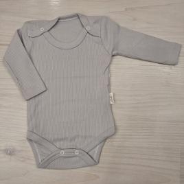 Nayinom Bordázott hosszú ujjú baba body szürke