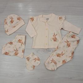 5 részes újszülött kislány szett bájos nyuszi mintával