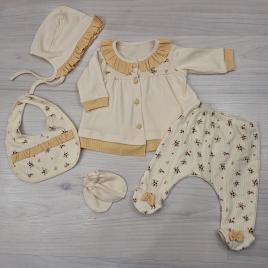 Minizejn Bájos, virágos szett Sárga