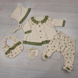 Minizejn Bájos, virágos szett Zöld