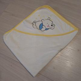 Kapucnis frottír törölköző 70x90 cm Micimackó mintával